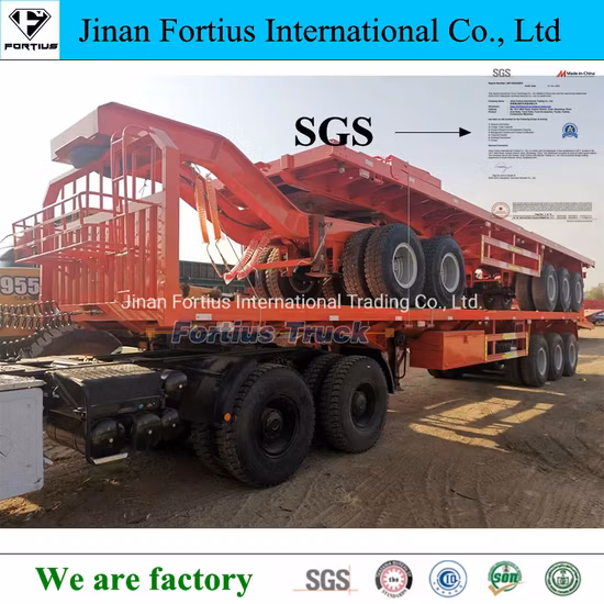 Multi Funtion Cama Plana Esqueleto Carga de Cimento a Granel Cama Baixa GLP Tanque de Óleo Combustível Basculante Dumper Dumper 60ton 75ton 100ton Semi-reboque completo