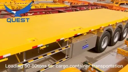 Quest Vehicle 3 Eixos Flatbed 40 Ton 40FT Container Semi