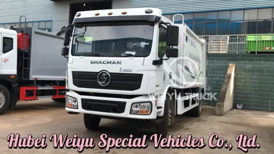 Shacman L3000 4X2 14cbm 10 toneladas hidráulicas de alta taxa de compressão caminhão compactador de lixo comprimido de resíduos sólidos residenciais